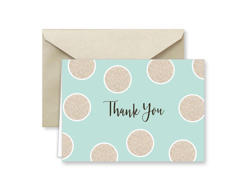 Paper Frenzy Purple and Mint Designer Thank You Note Card Collection with Envelopes - 25 pack - Image 3